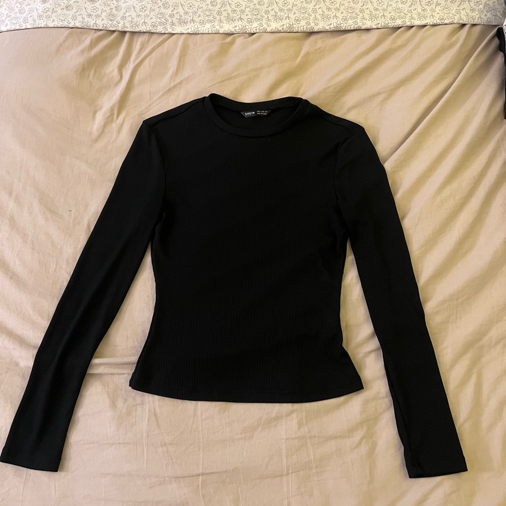 SHEIN Classic Black Long Sleeve Tee